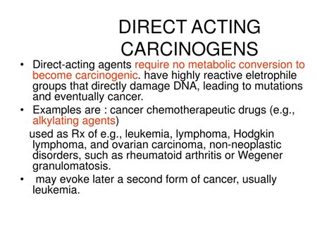 direct acting carcinogens|Key Characteristics of Carcinogens as a Basis for .